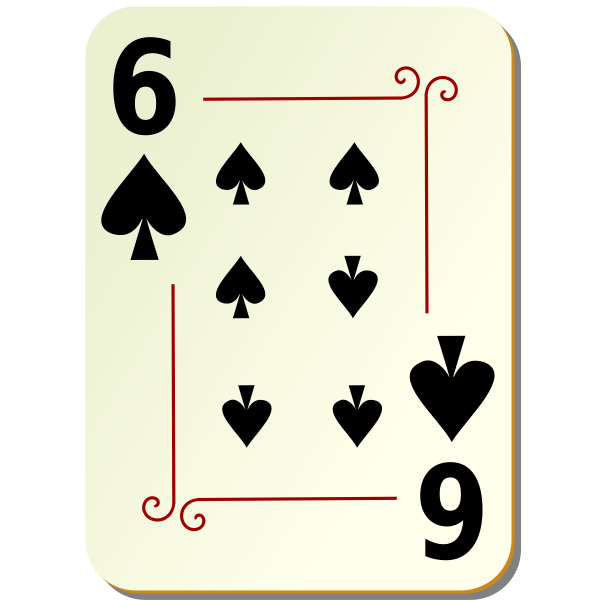 Six of spades playing card vector illustration