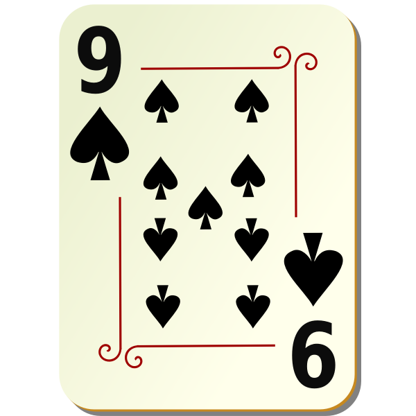 Nine of spades playing card vector illustration