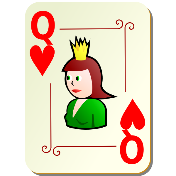 Queen of hearts vector clip art