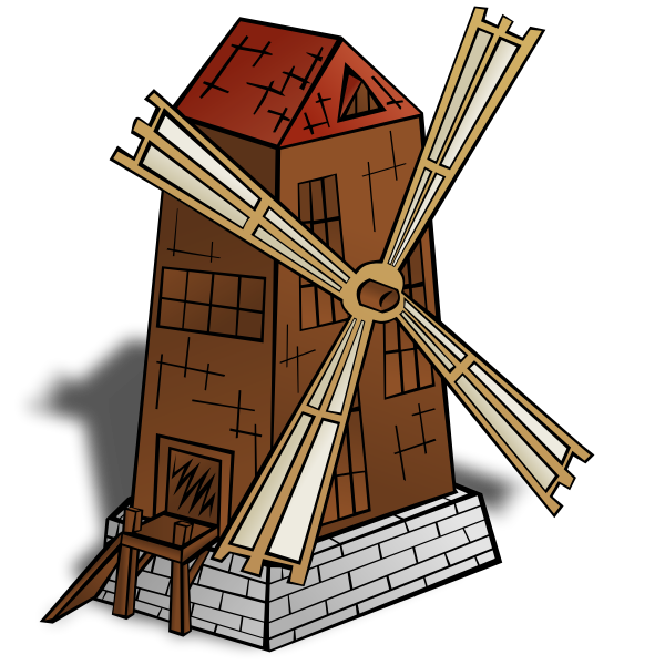 cartoon windmill vector