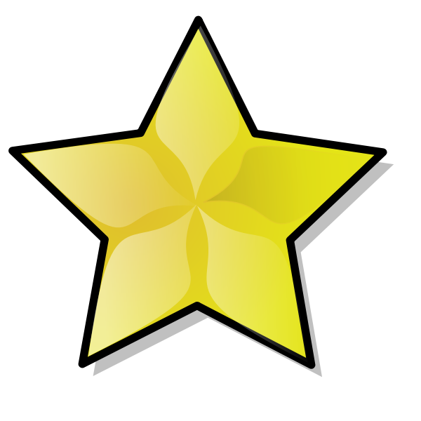 Golden star with border vector image