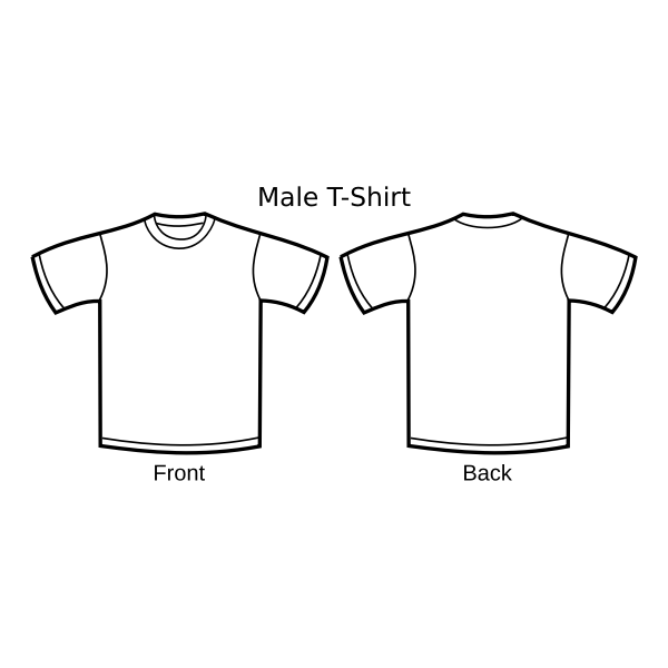Male t-shirt template vector drawing