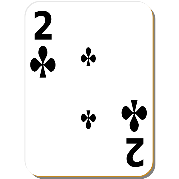 Two of clubs vector clip art