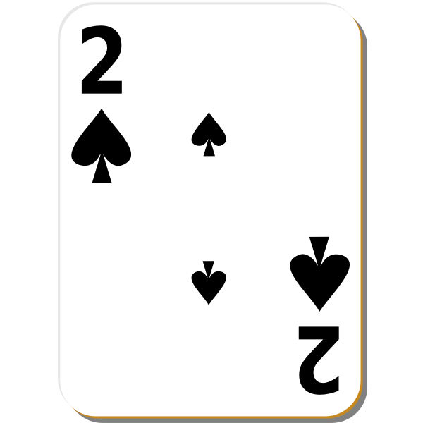 Two of spades playing card vector illustration