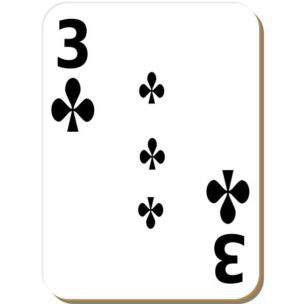 Three of clubs vector image