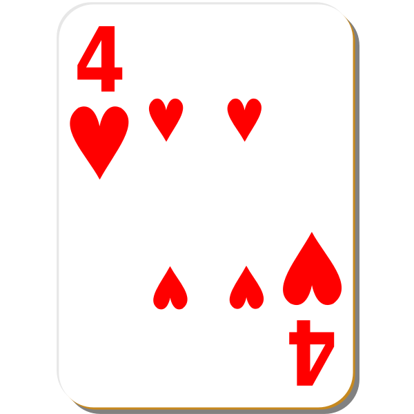 Four of hearts vector illustration