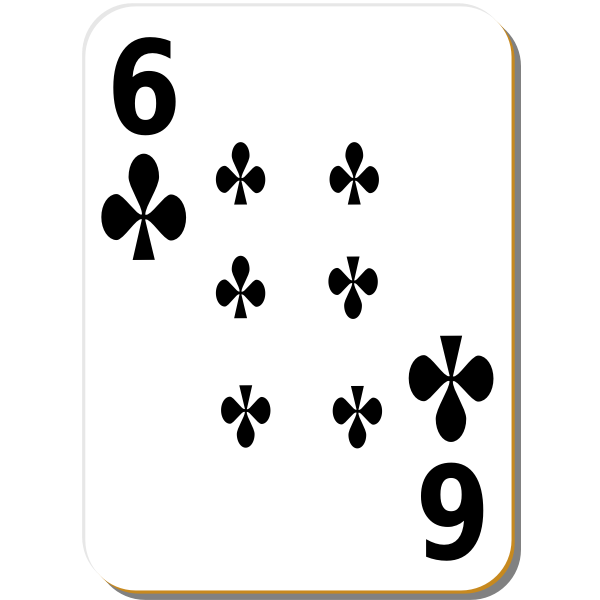 Six of clubs vector graphics