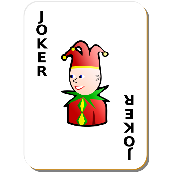 Black Joker playing card vector clip art