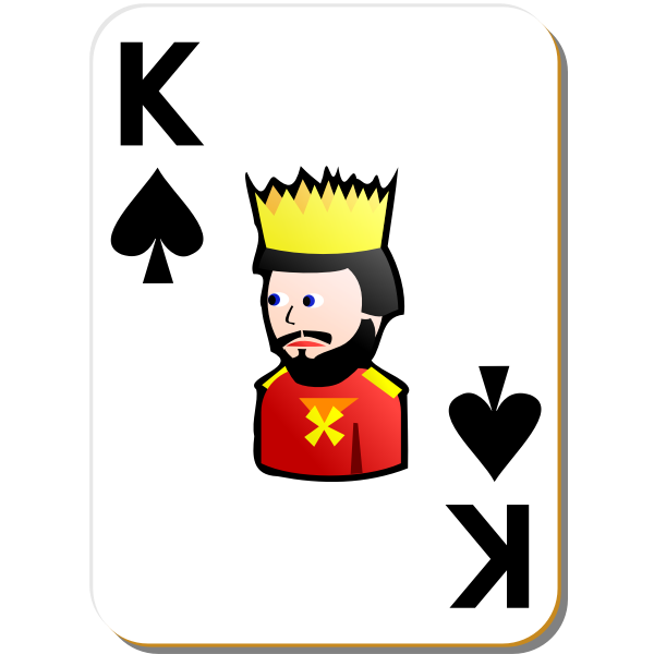 King of spades playing card vector drawing
