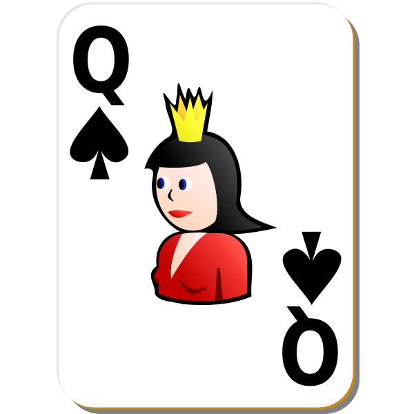 Queen of spades playing card vector graphics