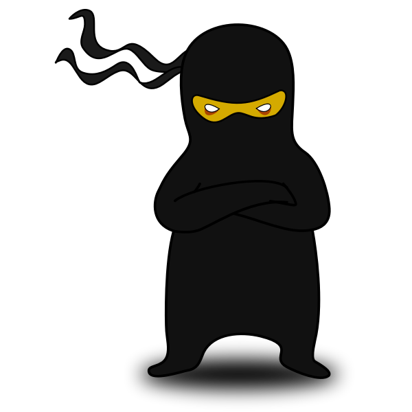 Vector illustration of black ninja spermatosoid