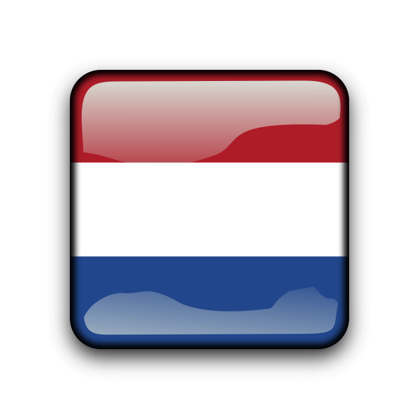Netherlands vector flag button