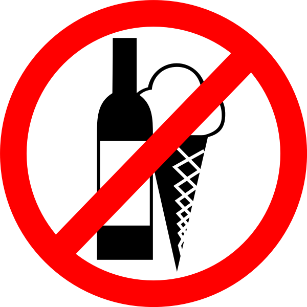 "NO DRINKS, NO ICE CREAM" sign vector image