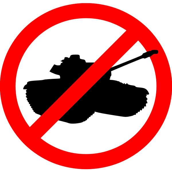 Tanks forbidden vector sign | Free SVG