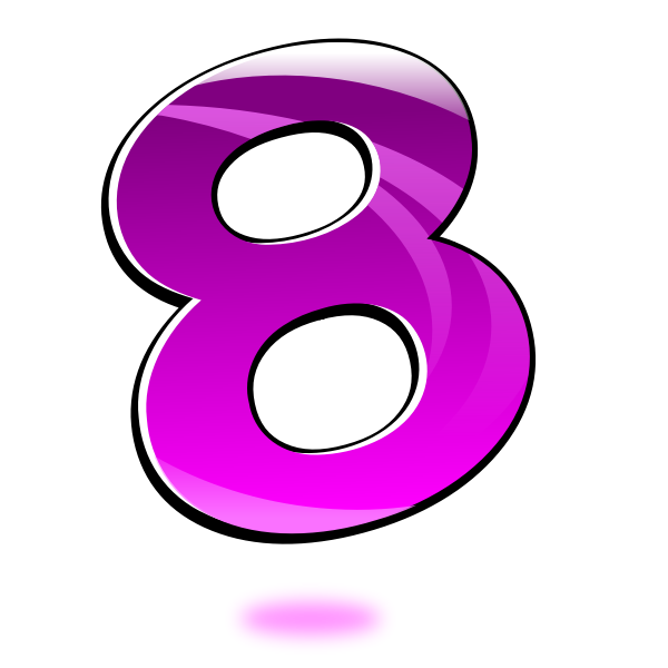 Vector drawing of glossy number eight | Free SVG