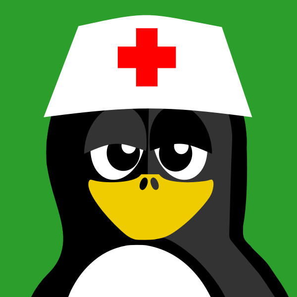 Vector graphics of nurse penguin