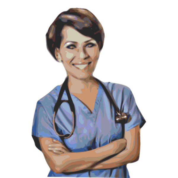 Nurse Stethoscope Standing Straight Smiling Hand Stock Vector (Royalty  Free) 1381238375 | Shutterstock