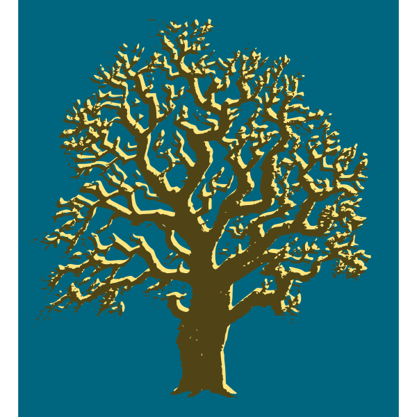 Oak tree brown silhouette vector image