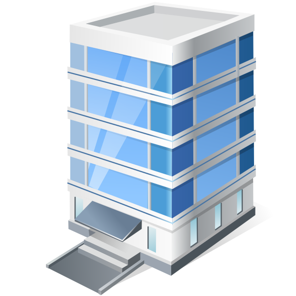 Vector graphics of four storey office block