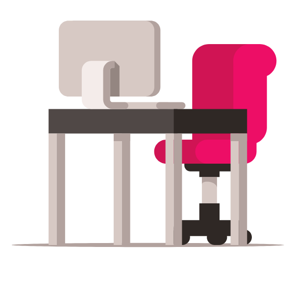 Work desk and a chair