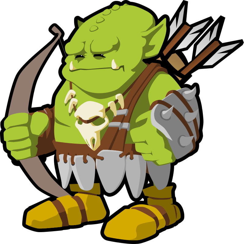Green Orc Archer Vector Character