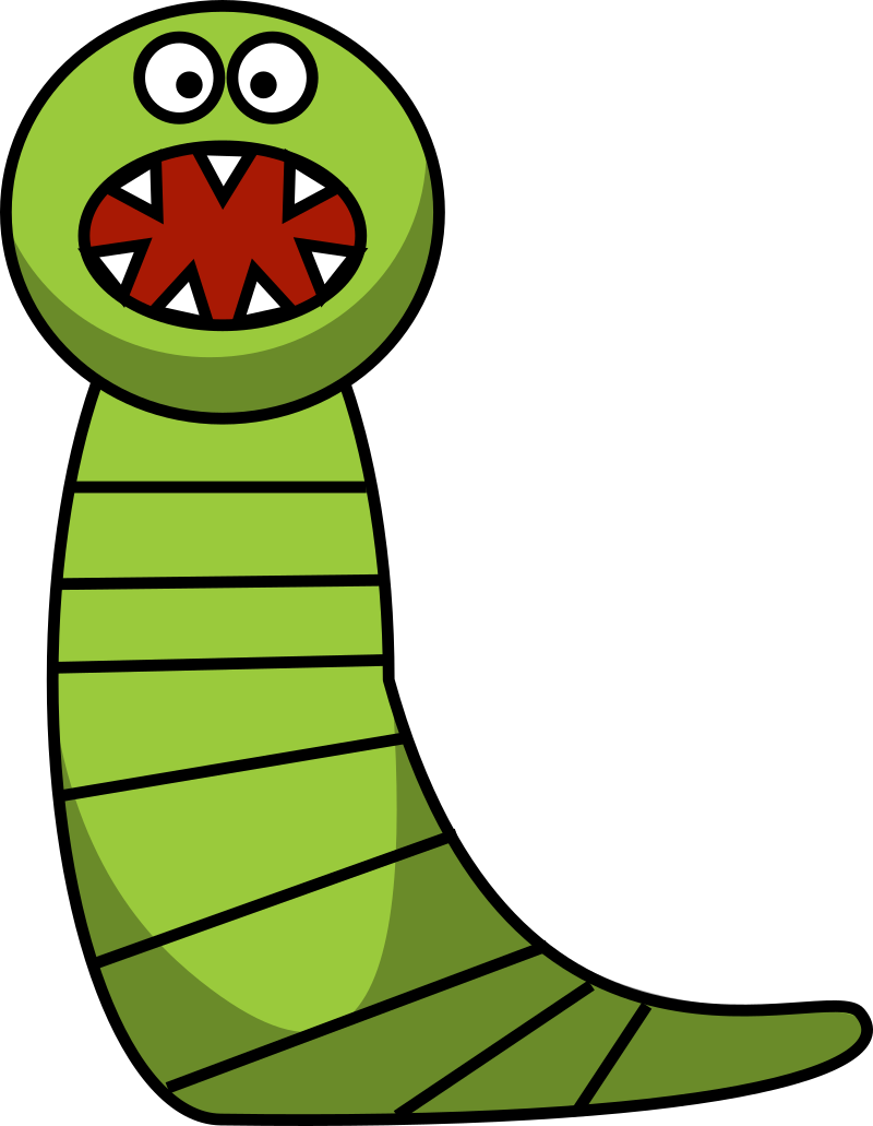 Green Cartoon Monster with Spiky Teeth