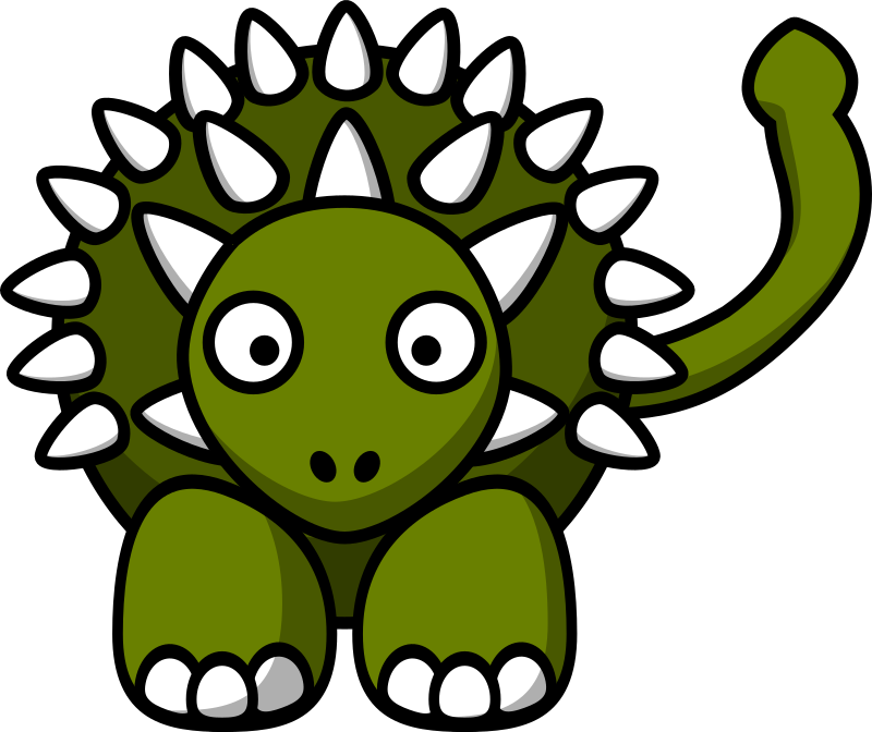 Cartoon Green Dinosaur with Spikes