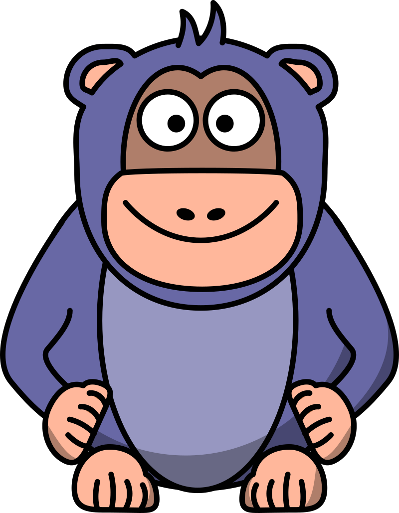 Cute Cartoon Purple Gorilla