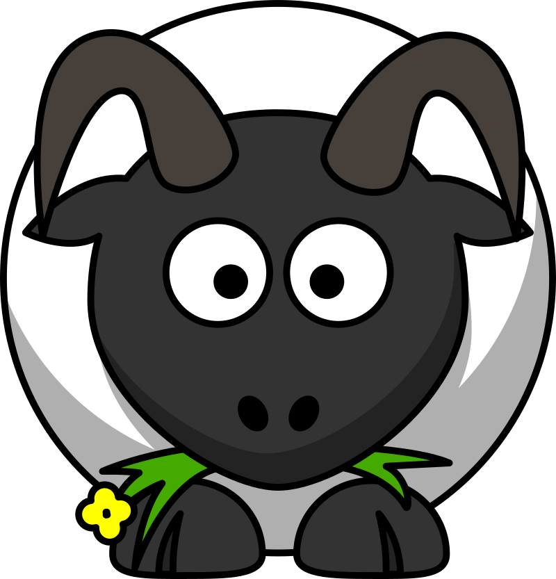 Cartoon Black Ram