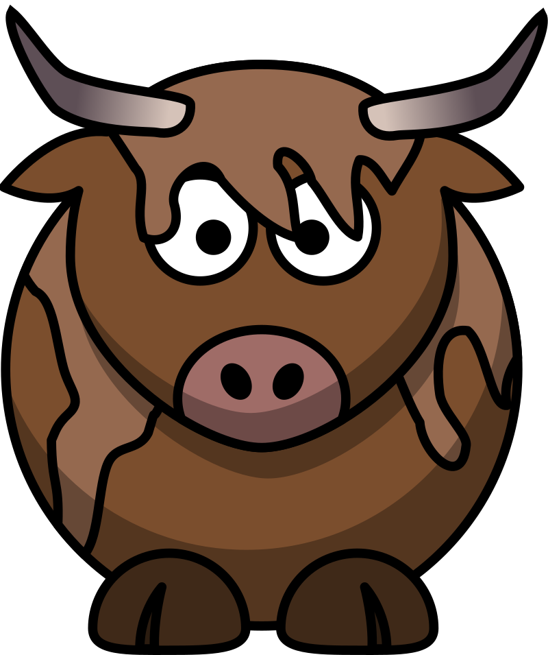 Cute Cartoon Highland Cow