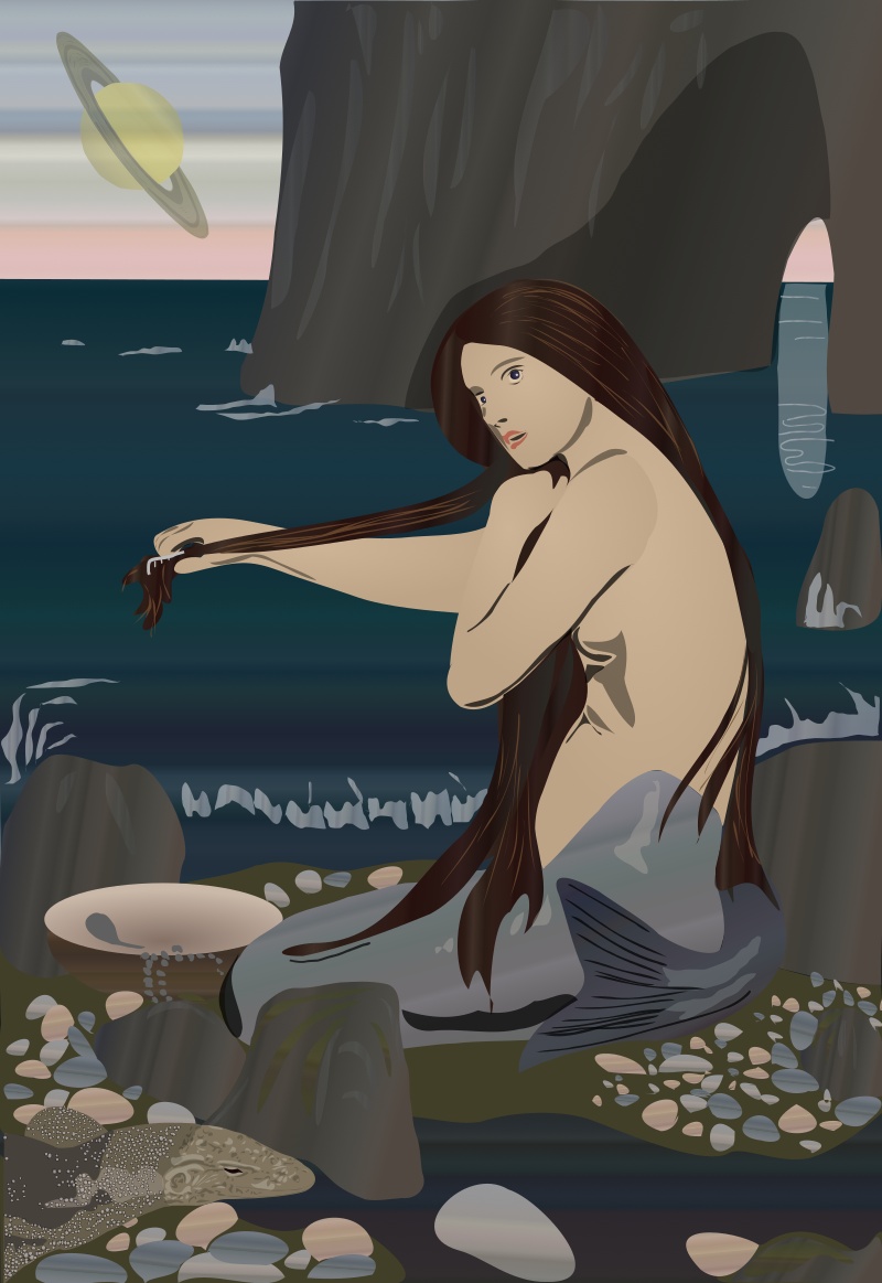 Mermaid by the Sea at Twilight