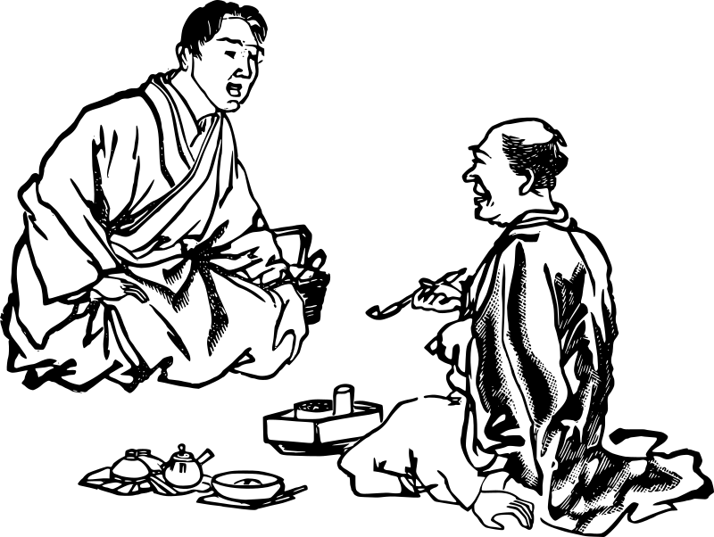 Two Men Sitting and Talking