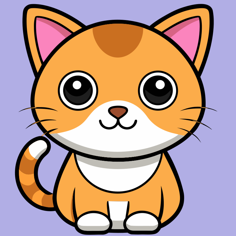 Cute Cartoon Ginger Cat