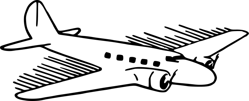Airplane in Flight Outline