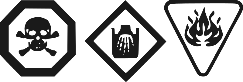 Monochrome Warning labels