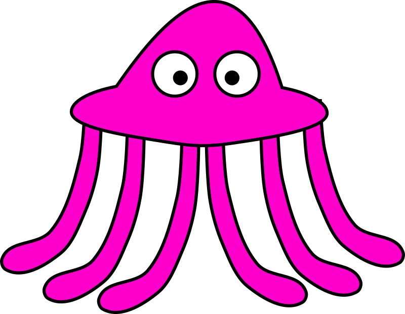 Pink Cartoon Octopus