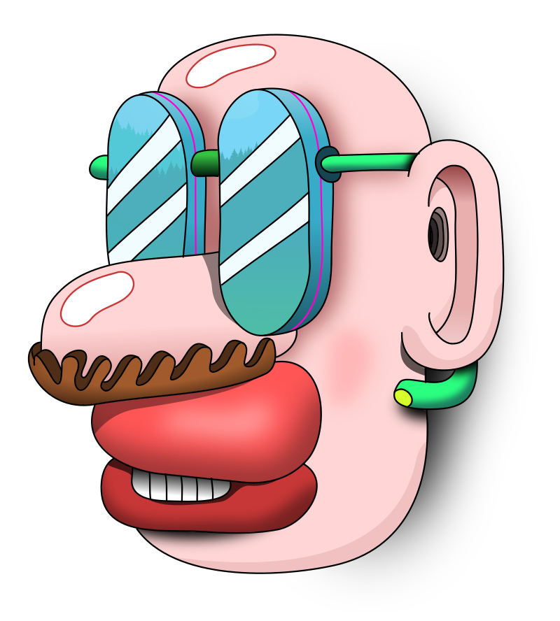 Head with Sunglasses and Mustache