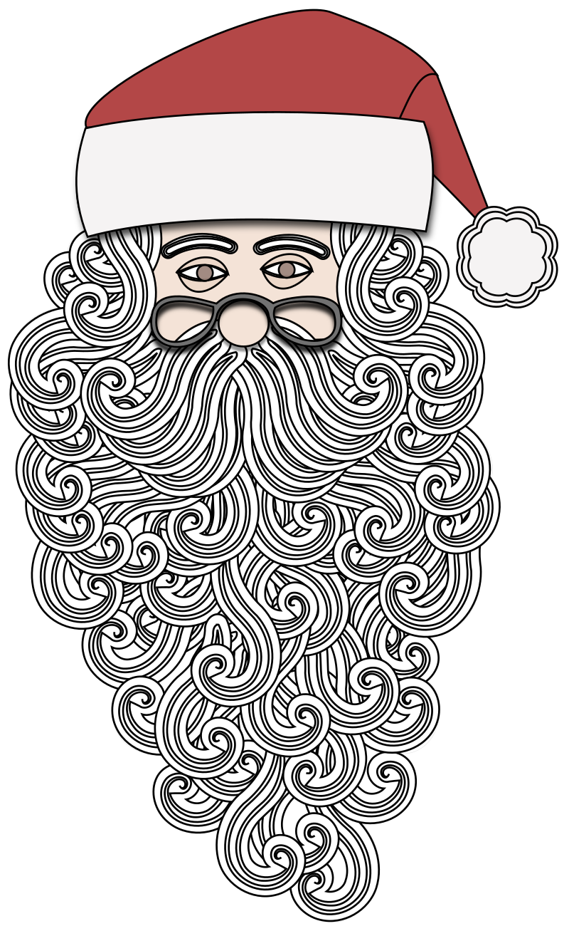 Santa Claus with Swirly Beard