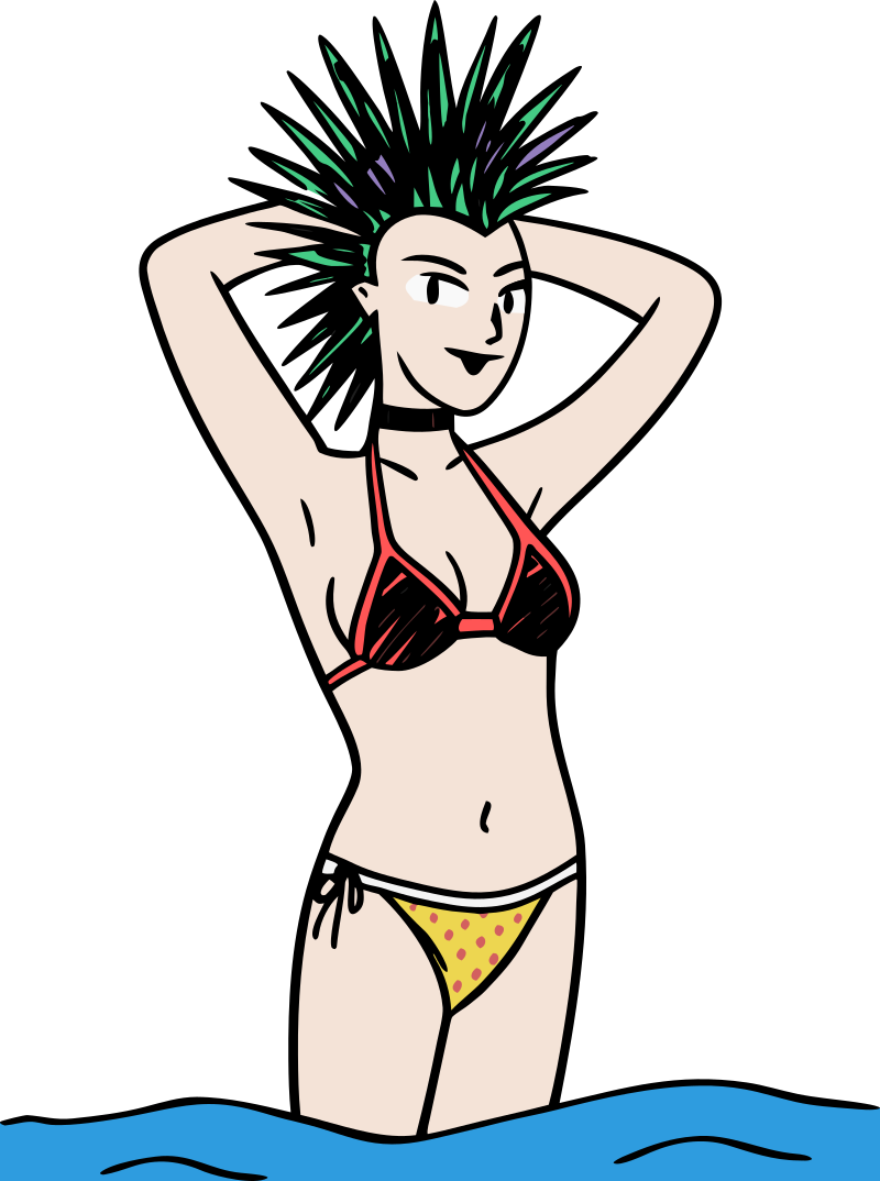Punk Girl in Bikini