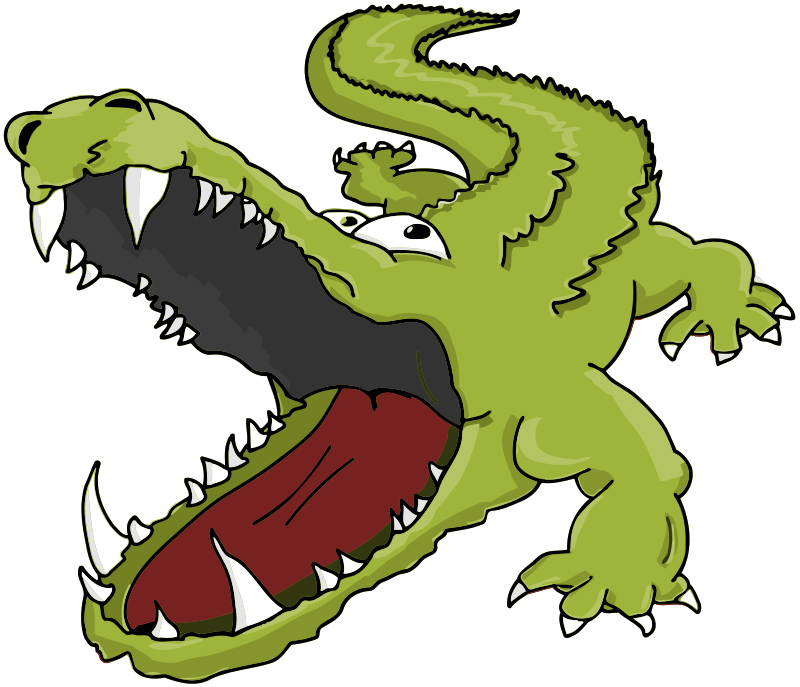 Cartoon Crocodile with Open Mouth