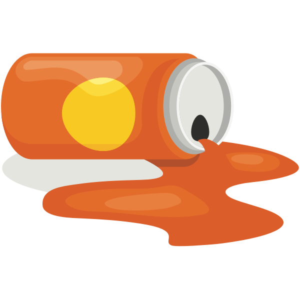 Spilled orange drink