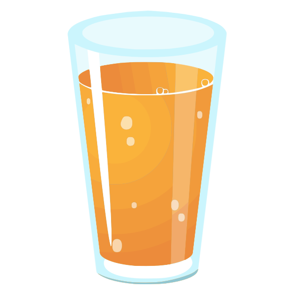 Realistic vector graphics of glass of juice