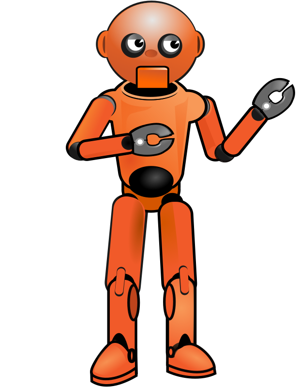 Orange Robot Cartoon Clip Art