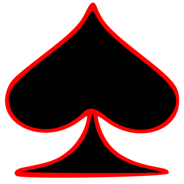 Vector Graphics Of Outlined Spade Playing Card Symbol Free SVG