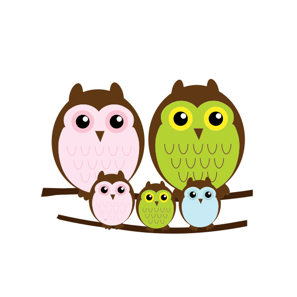 owl family sin fondo | Free SVG