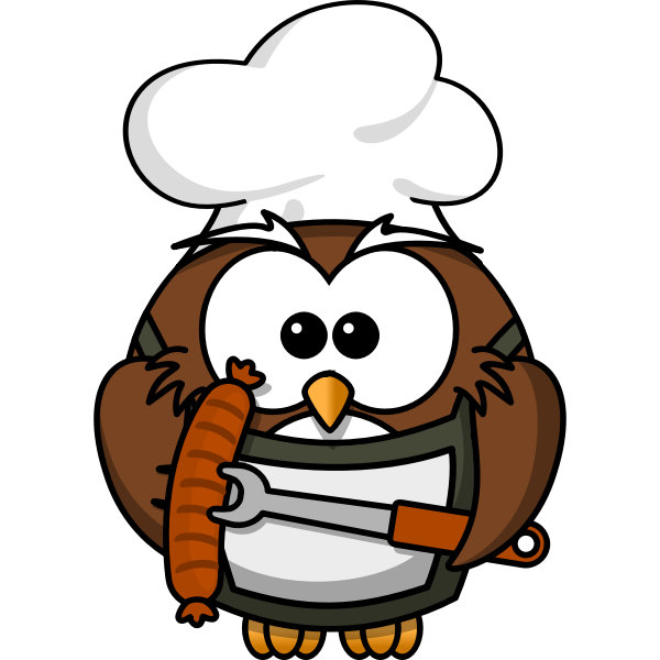 Owl with sausage