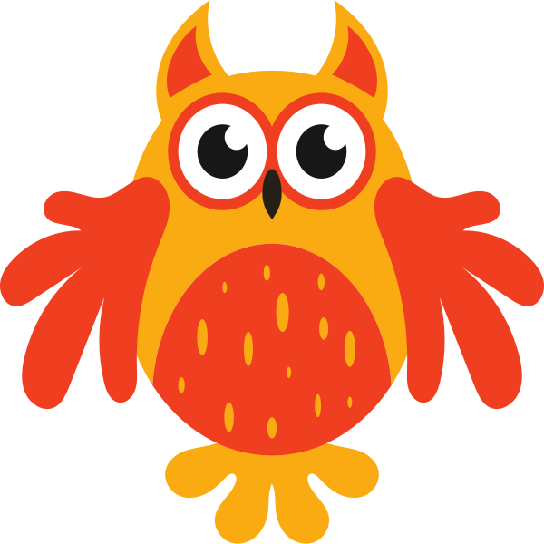 Orange cartoon owl