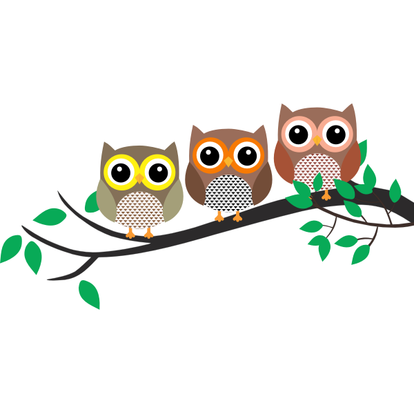 Download Three Owls In A Tree Free Svg