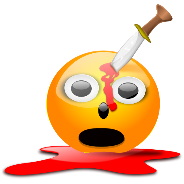 Stabbed smiley vector image