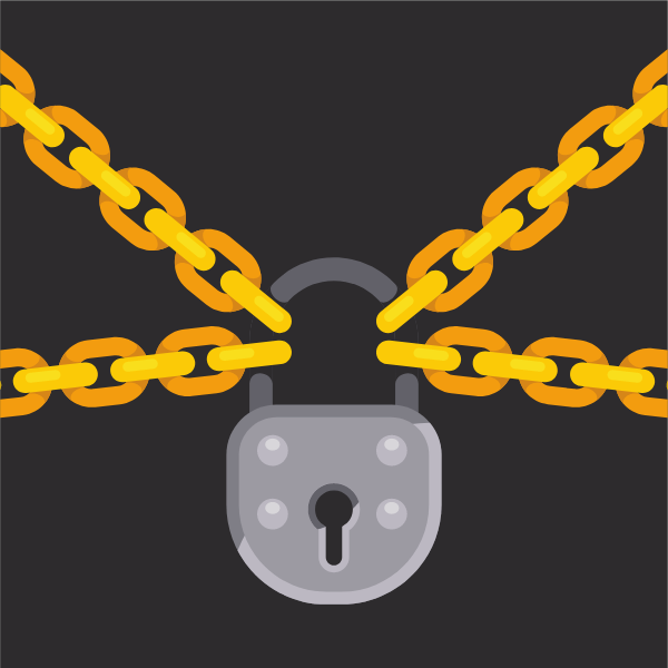 A padlock with chains